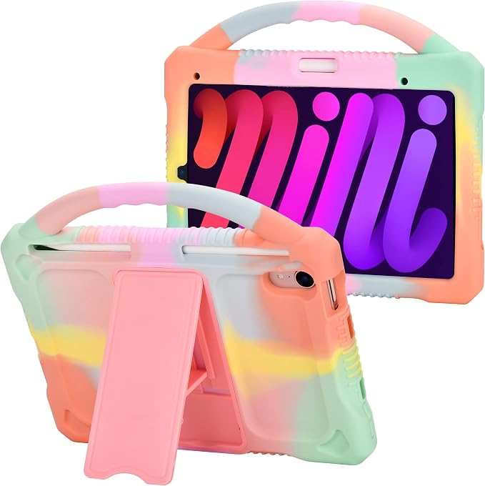 Kids Case for iPad mini 6 2021/Mini 7 2024(A17 Pro)Shockproof Child Protective Cover for Mini 6th/7th Generation Case 8.3 inch (Multicolor)
