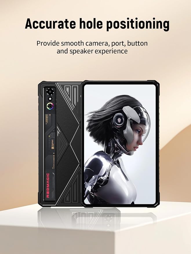 Case for REDMAGIC Astra Gaming Tablet 9.06 Inch (Black) | Flexible TPU Cover with Kickstand for ZTE Nubia RedMagic Gaming Pad 3 Pro Tablet Shockproof