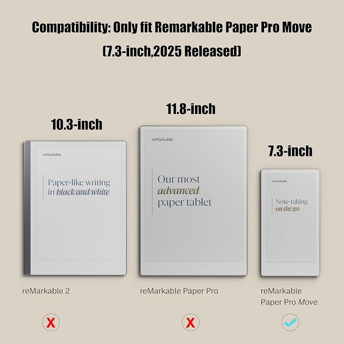 Case for 7.3 Remarkable Paper Pro MovePU Leather Magnetic Cover | PU Leather Protective CoverPen Buckle DesignSlim &amp Thin Lightweightwith Auto Sleep/Wake Dark Blue