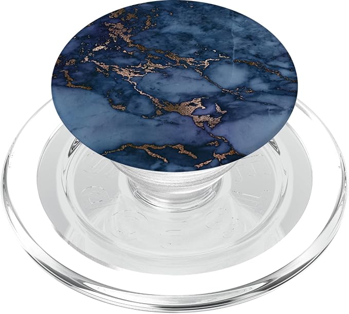 Elegant Dark Jewel Tone Navy &amp Copper Marble Pattern PopSockets PopGrip: Swappable Grip for Phones &amp Tablets