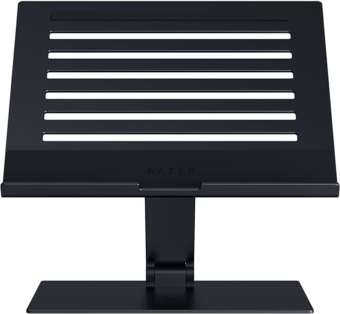 Razer Adjustable Laptop Stand: Supports Phones, Tablets, Laptops, Macbooks up to 18" - Adjust Height and Tilt - Durable Aluminum Construction - Vented Design - Foldable for Storage & Travel - Black