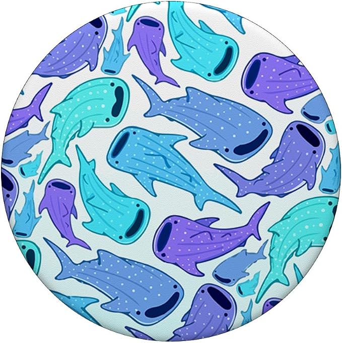 Cute Shark Whale Fish Animal Cool Aquatic Pattern PopSockets Adhesive PopGrip