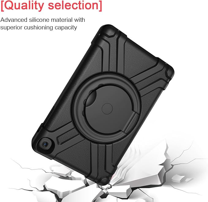 AKABEILA Compatible with Amazon Fire HD 8 2020/2022 Tablet Case，Rugged Kids Case with Stand Lightweight Shockproof Kids Friendly Tablet Cover Black