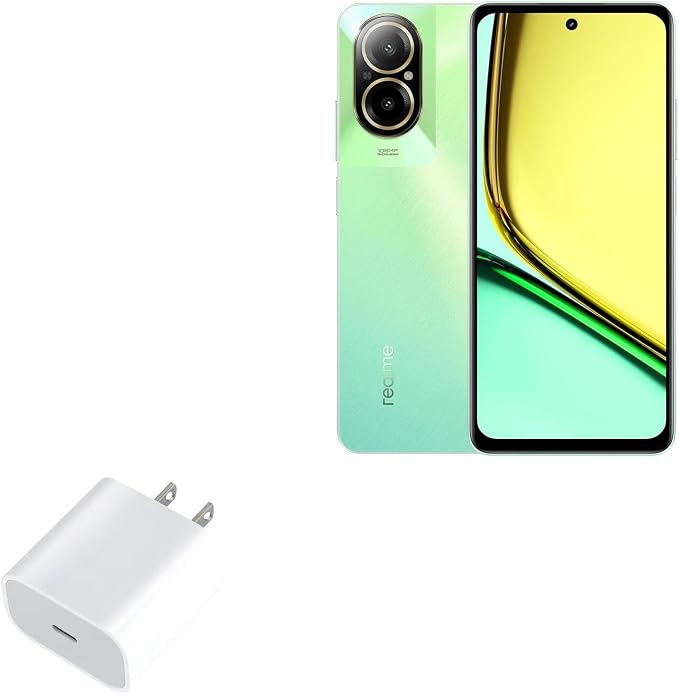 BoxWave Charger Compatible with Realme C67 4G - PD GAN miniCube (30W) 30W Tiny PD GAN Type-C Wall Charger - Winter White