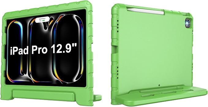 Case for iPad Pro 12.9 Case 2022/2021/2020/2018 with Pencil Holder &amp Hadle Stand Super Protection Kids Proof Cover for iPad Pro 12.9 inch 3rd/4th/5th/6th Generation Black