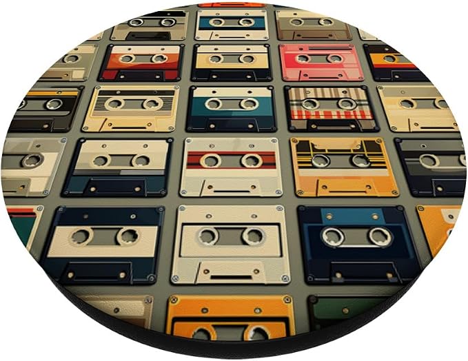 Retro Life Music Lover Cassette National Retro Day PopSockets Adhesive PopGrip