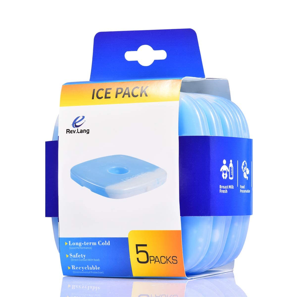 Cold Ice Pack Brick Reusable Long Lasting Cool Slim Thin Freezer Pack Cooler for Lunch Boxes Bag