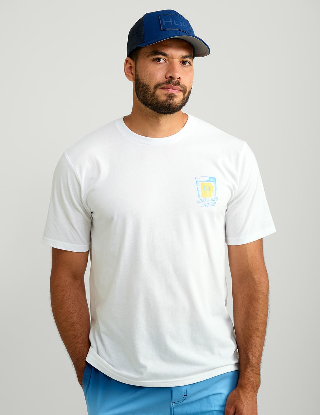 HUK Mens Fishing Graphic Tee, Performance Short Sleeve, Quick-Dry, Wando - White, XX-Large