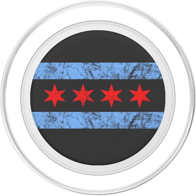 USA Illinois Weathered City Of Chicago Flag PopSockets Adhesive PopGrip