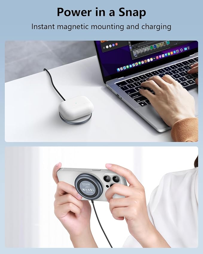 NANAMI Wireless Charger Bundle the Pad for iPhone17/16/15/14/13/12 and Airpodes 2/Pro2/3 Simple Charge Simple Life