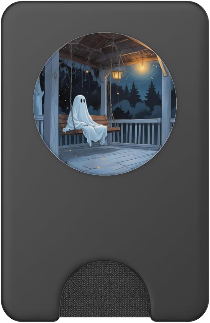 Ghost Sitting on Porch Swing at Night PopSockets Adhesive PopGrip