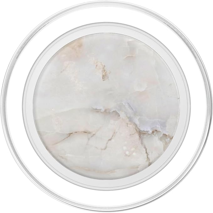 Cream White with Taupe Brown Veins PopSockets Adhesive PopGrip
