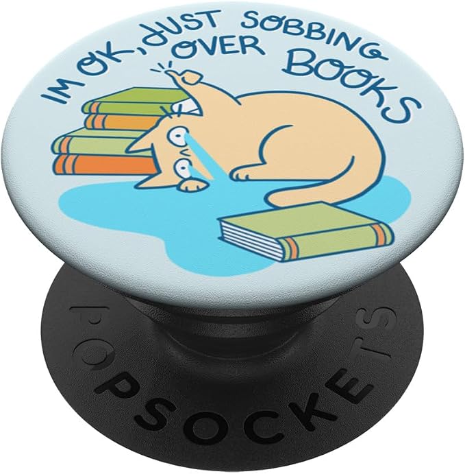 PopSockets Phone Grip &amp Stand - Bookish Cat PopSockets Adhesive PopGrip