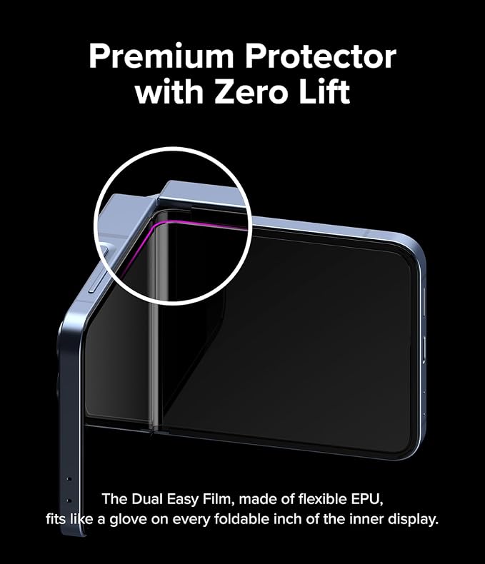 Ringke Dual Easy Film [4-Layer Protection] Compatible with Samsung Galaxy Z Flip 6 Screen Protector Self Healing Repair Coating Full Coverage Screen Protector with Installation Tool - 2 Pack