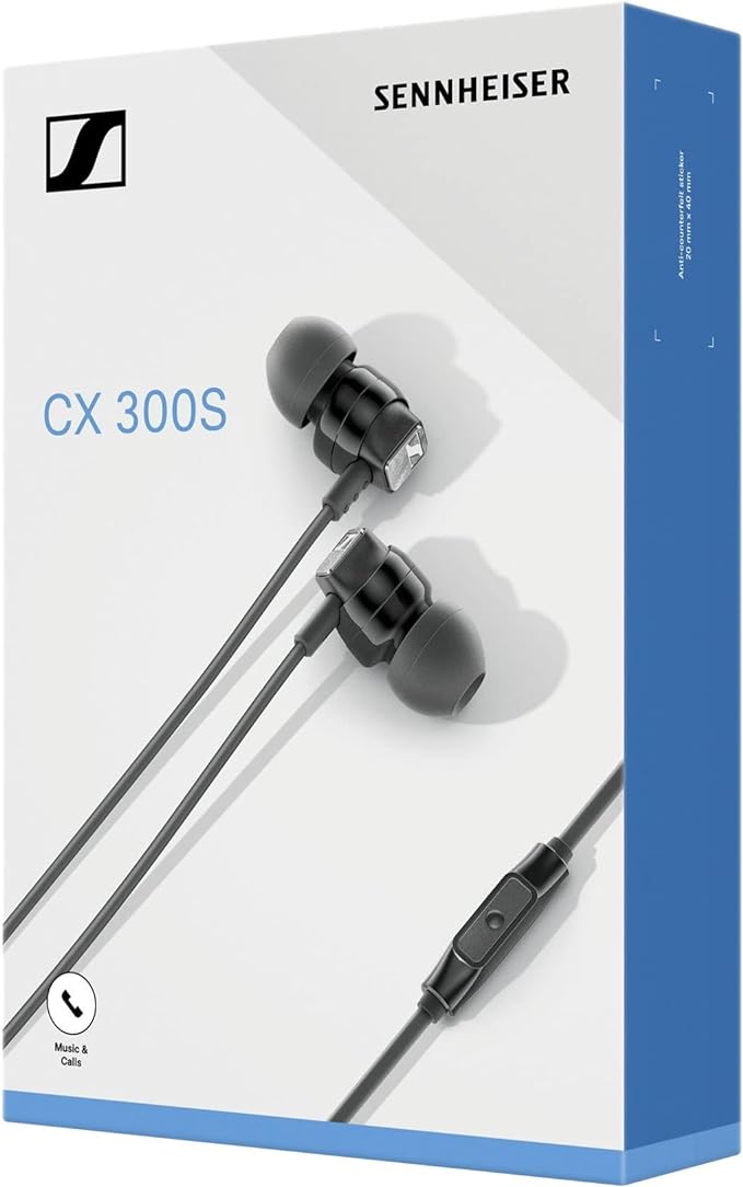 Sennheiser CX 300S in Ear Headphone with One-Button Smart Remote - Black
