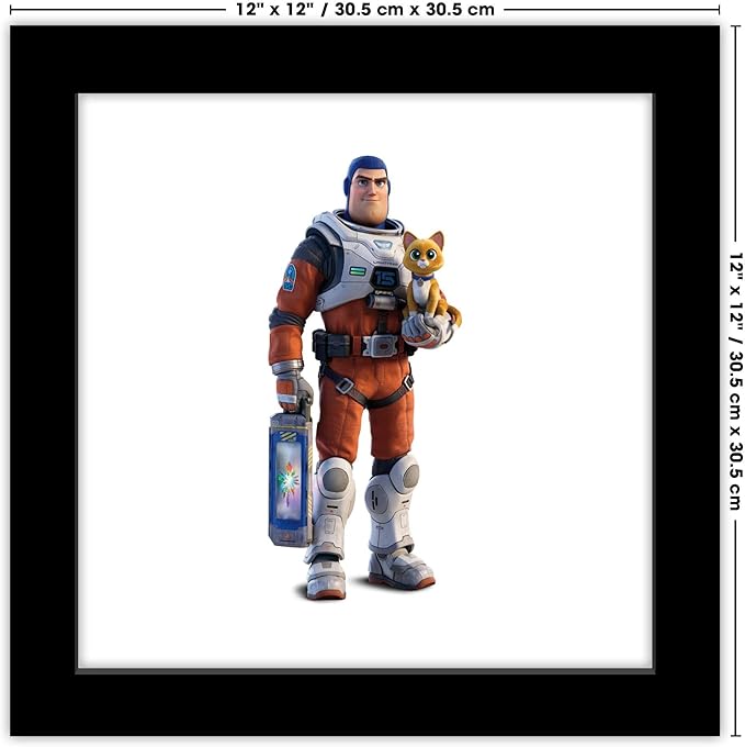 Trends International Gallery Pops Disney Pixar Lightyear - Buzz Lightyear and SOX Wall Art Wall Poster, 12" x 12", Black Framed Version