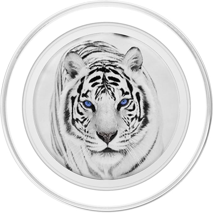 White Tiger Blue Eyes Cute Big Wild Cat Animal Gift Idea PopSockets Adhesive PopGrip