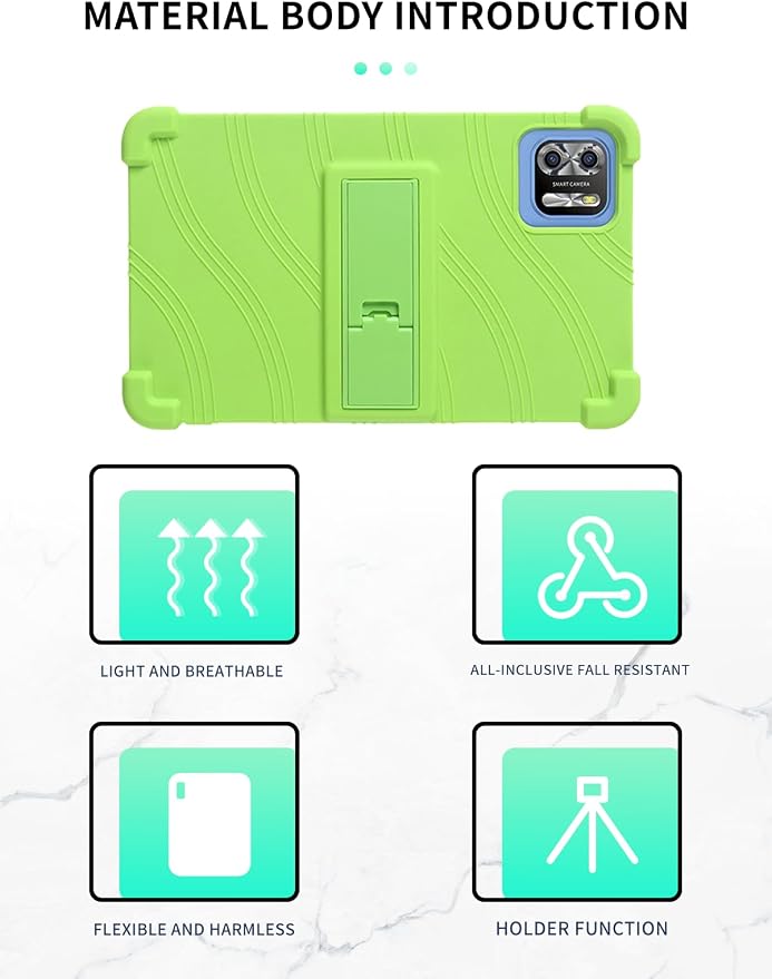 Case for PRITOM B8/PRITOM L8/VASOUN Tab8 Tablet 8 Inch- Soft Silicone Shock Proof Lightweight Stand Rubber Shell Protective CoverKids Friendly Soft Silicone Adjustable Stand CoverBlack