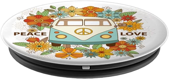 Peace and love - Hippie PopSockets PopGrip: Swappable Grip for Phones &amp Tablets PopSockets Adhesive PopGrip