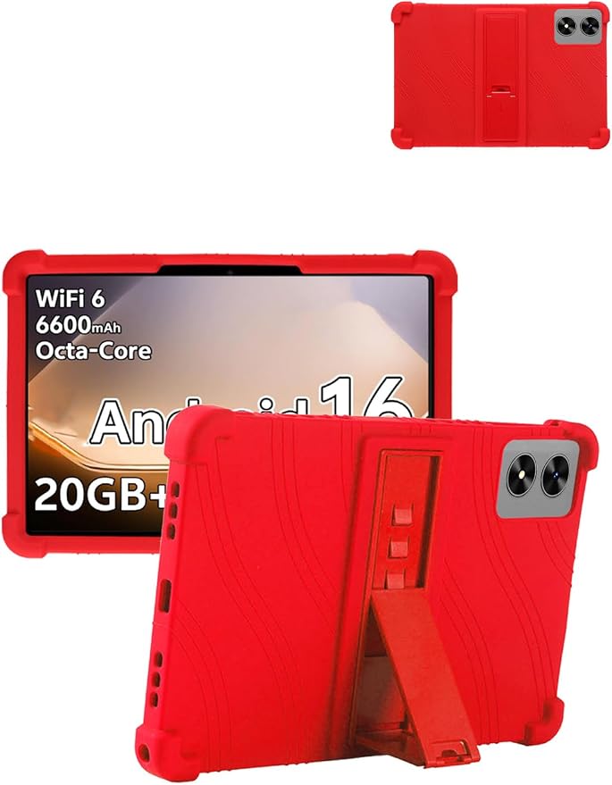 for SHARECLOUD P10_T (10.1 Inch) Android 16 Tablet Protective case ZBAGUG Shockproof Lightweight Silicone Protective Cover with Stand Child-Friendly Protection Easy to Clean Design Black.