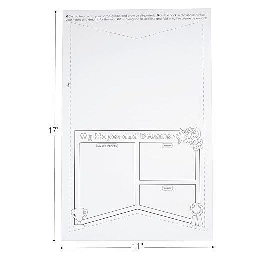 Really Good Stuff Ready-to-Decorate Hopes and Dreams Pennant Posters - Set of 24