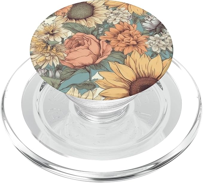 Sunflower Floral Wildflowers Pattern Graphic PopSockets PopGrip for MagSafe