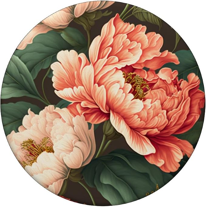 Vintage Peony Inspired Flower Plant Lover Funny gardening PopSockets Adhesive PopGrip