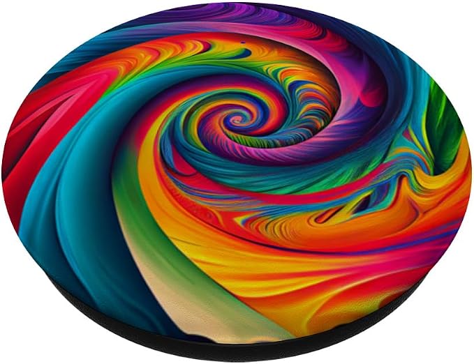 Tie Dye Rainbow Swirl Colorful Illustration PopSockets Adhesive PopGrip