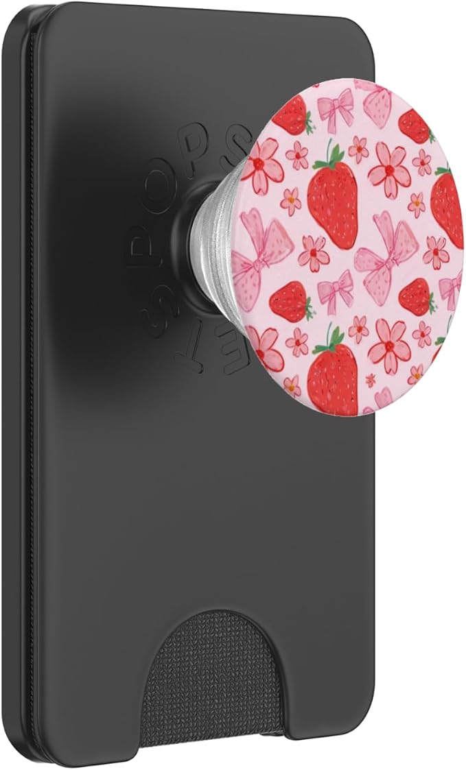 Cute Strawberry Pattern PopSockets PopWallet for MagSafe