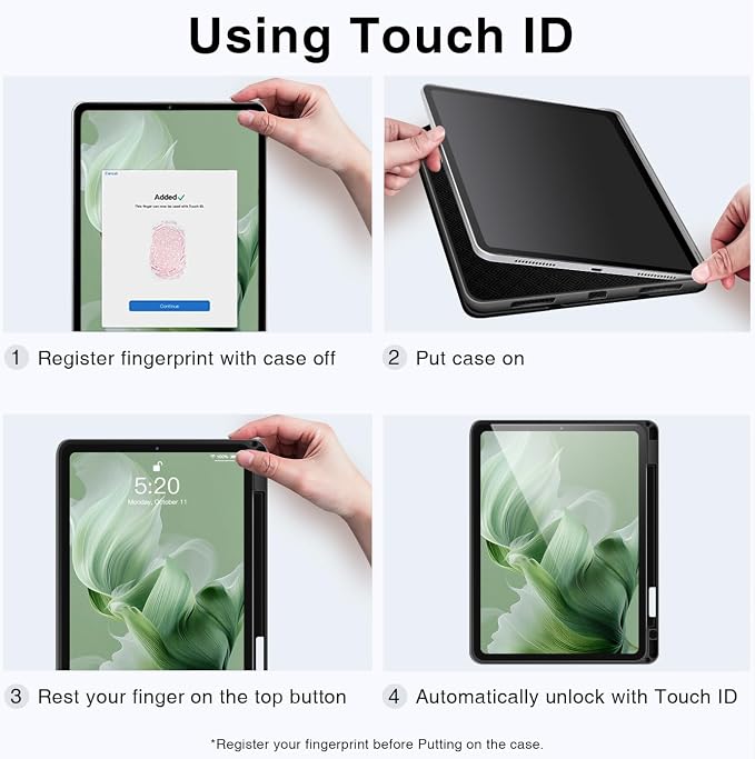 Antbox Case for iPad Air 11-inch M4/M3/M2 (2026/2025/2024) iPad Air 5th/4th Generation 10.9'' Vegan Leather with Pencil Holder Typing Angle Auto Sleep/Wake Muti-Stand (Black)