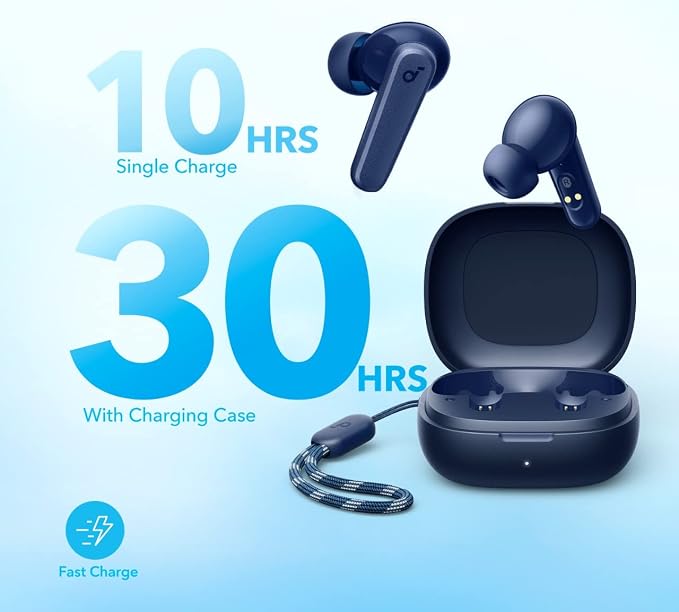 Soundcore by Anker P20i True Wireless Earbuds 10mm Drivers with Big Bass Bluetooth 5.3 30H Long Playtime Water-Resistant 2 Mics for AI Clear Calls 22 Preset EQs Customization via App