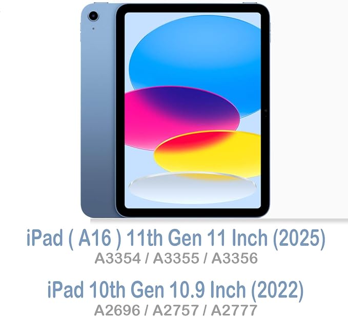 Feams Y Fold Folio for iPad A16 11th Generation Case 11 Inch 2025 iPad 10th Generation Case 10.9 Inch 2022 Y-Shaped Stand Magnetic Attachment Back Cover with Magnetic Clasp &amp Auto Sleep Black