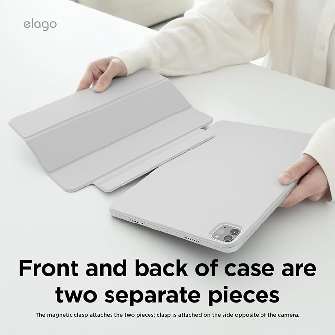 elago Magnetic Folio Case for iPad Pro 13-inch (M5 M4) | Back Plate can be Attached to Metal Materials Magnetic Back Plate Wake/Sleep Compatible with Apple Pencil 2 [Blue]