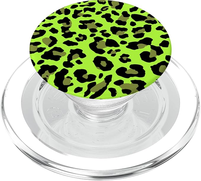 Leopard Print Stylish Cheetah Pattern Summer Cool Lime Green PopSockets Adhesive PopGrip