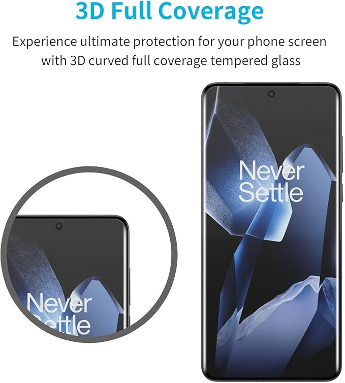 Didisky Screen Protector for Oneplus 9 Pro 3 Pack Tempered Glass Film with 2 Pack Camera Lens Protector Easy to UseScratch-Resistant9H Hardness3D Curved Full Coverage