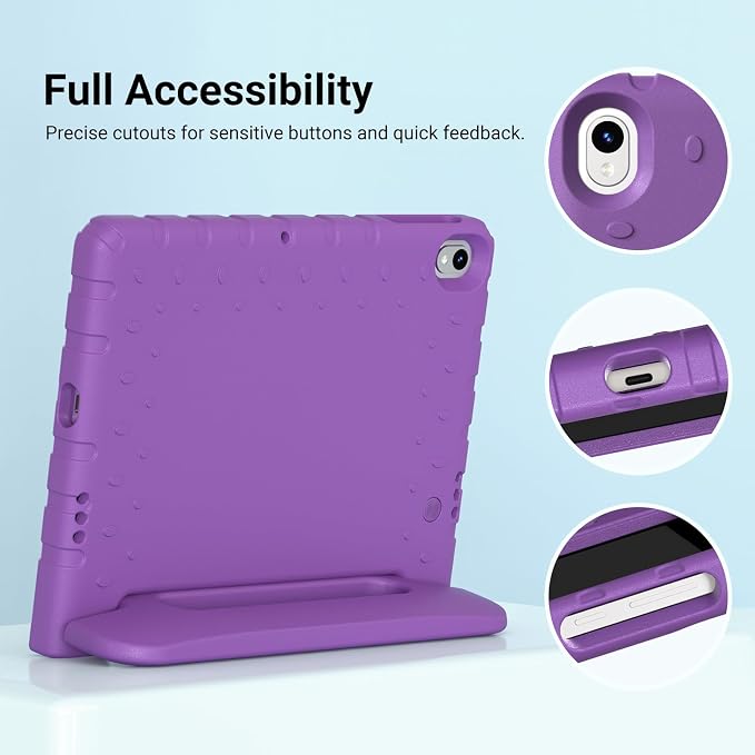 Kids Case for Onn 10.1 Tablet 2024 Gen 4(Model:100135925) ShockproofBlack | Lightweight EVA Foam Foldable Handle Stand Precise Cutouts Kid-Friendly For Daily Use