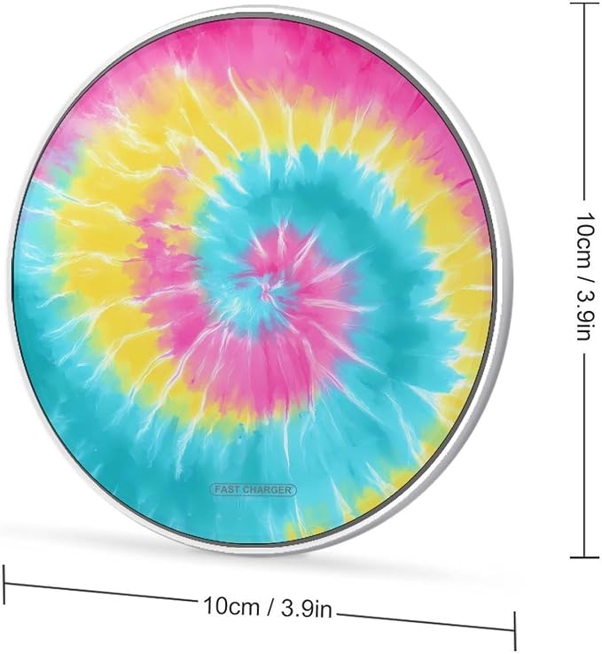 Rainbow Tie Dye Wireless Charger Portable Charging Pad | LightweightAll Smartphone