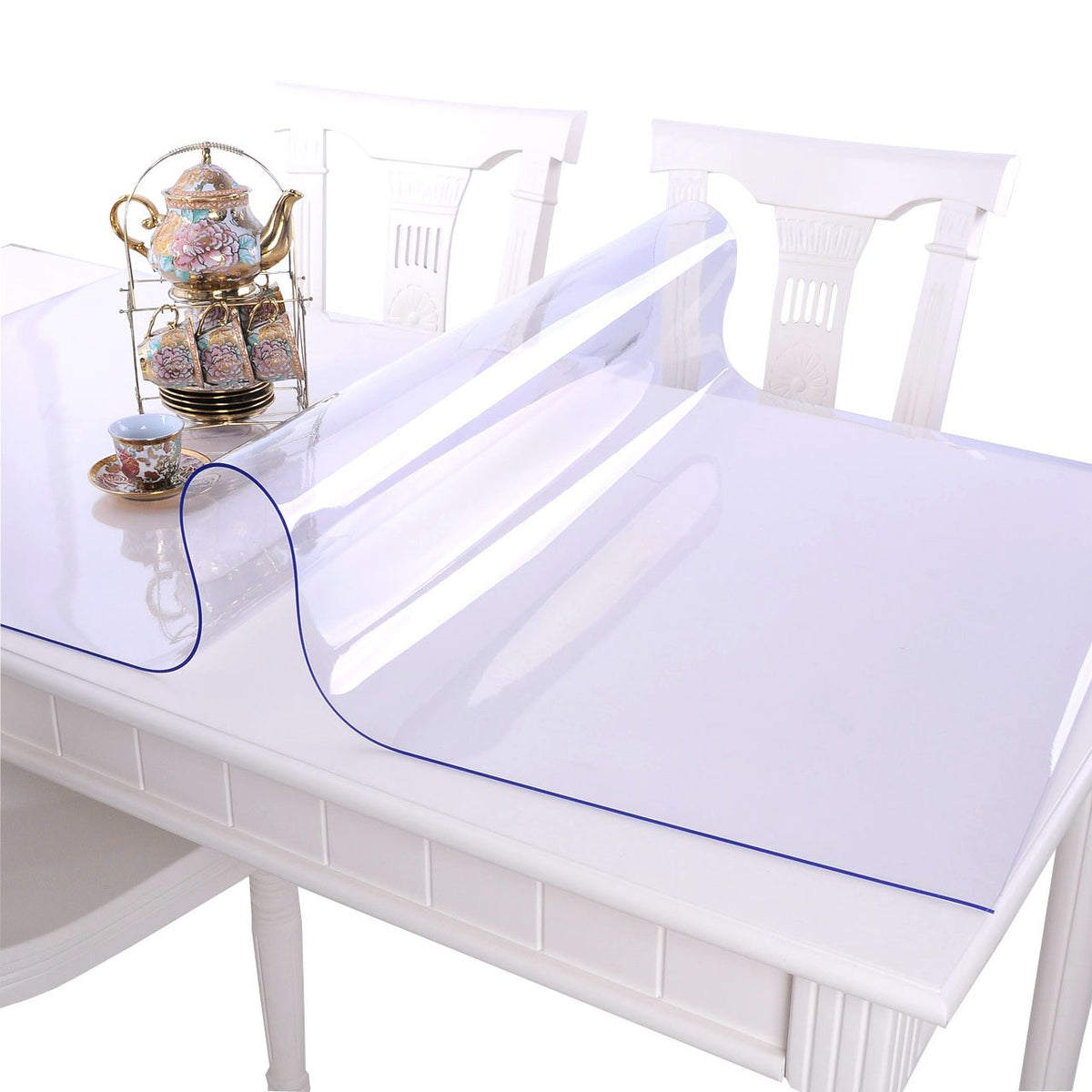 NECAUX Clear PVC Table Cover Protector 17 x 36 Inch 1.5mm Thick