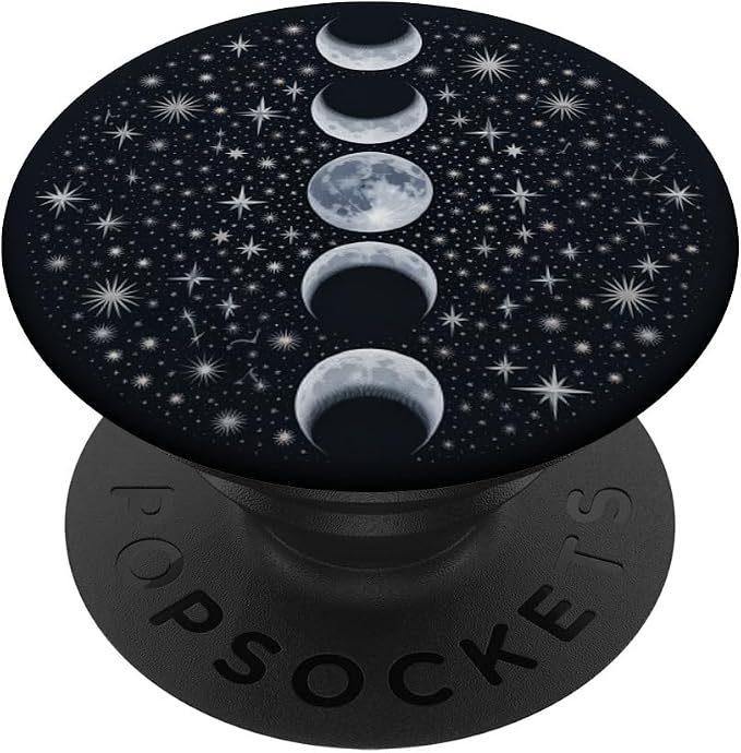 Moon Phase Crescent Moon Galaxy Astronomy Stargazer PopSockets Adhesive PopGrip