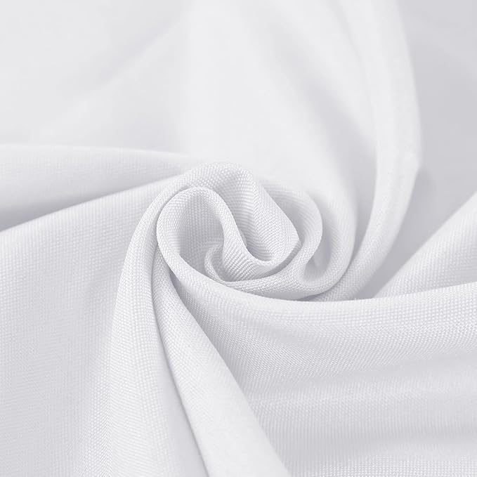 6 Pack White Tablecloth 90 x 132 Inch Table Cloth for 6 Foot Rectangle Tables, Wrinkle Resistant Washable Polyester Fabric Table Covers for Party, Wedding,Dining,and Banquet