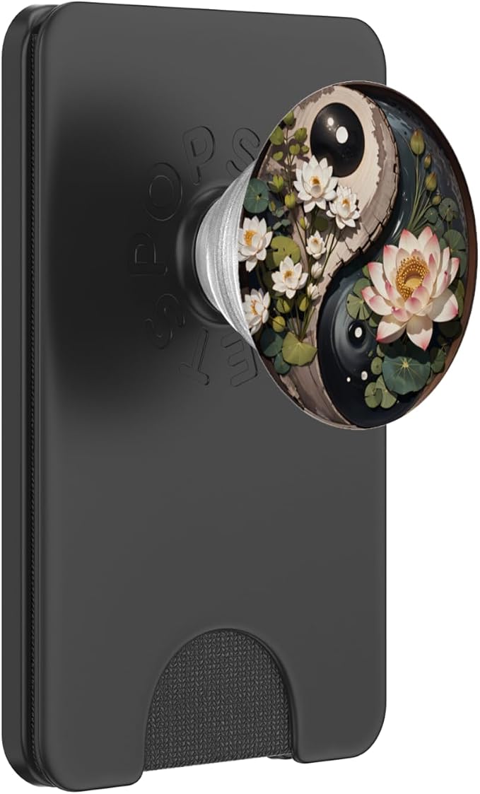 Lotus Flower Pond Yin Yang PopSockets Adhesive PopGrip