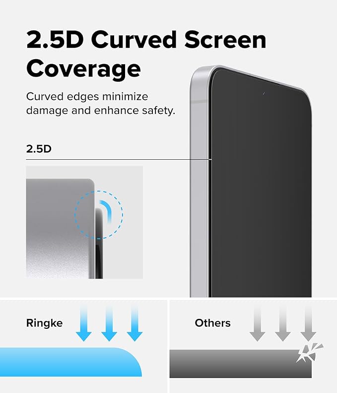 Ringke for Samsung Galaxy A35 5G Screen Protector [Easy Slide 2 Pack] | Easy Installation with Alignment Tool Case Friendly Premium 9H Hardness Tempered Glass