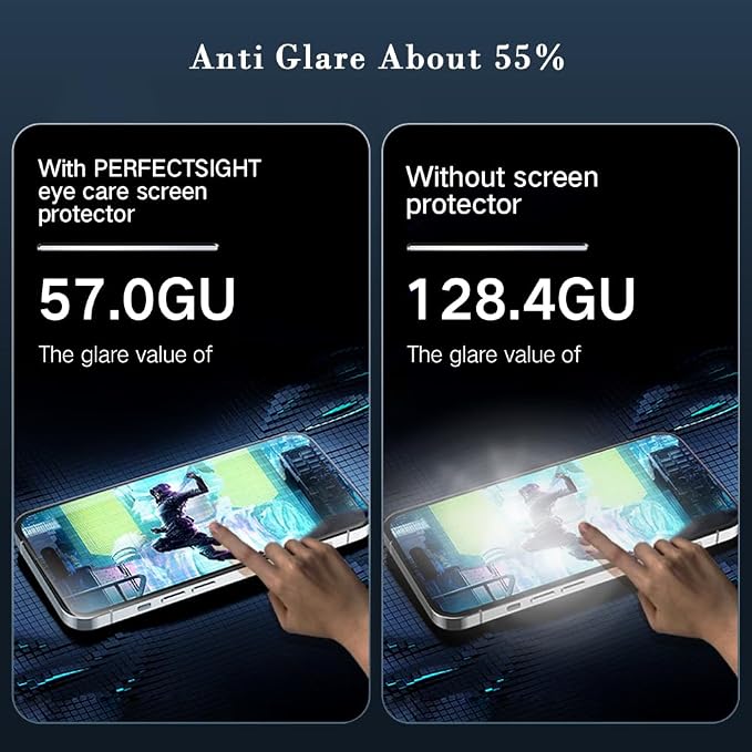 PERFECTSIGHT Privacy Screen Protector for iPhone 15 Pro Max 6.7 Inch Anti Spy HD Clear Bubble Free Tempered Glass Case Friendly 5X Stronger