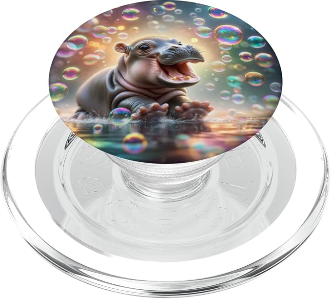Cute Baby Hippo design for hippo lovers and hippo PopSockets Adhesive PopGrip