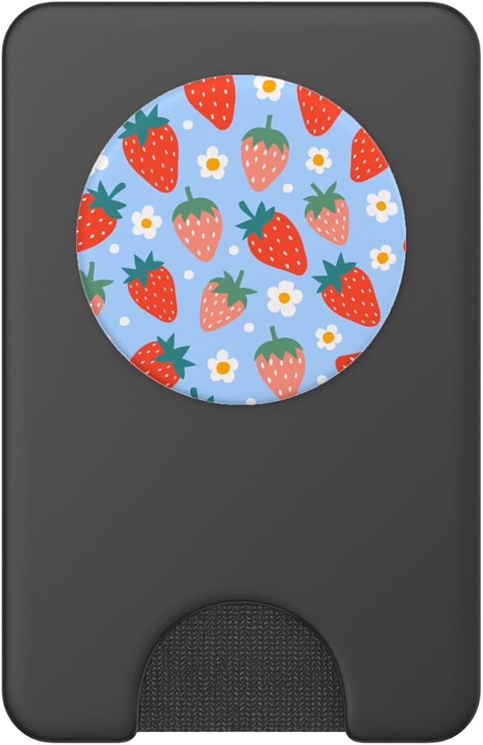 PopSockets Phone Grip – Floral Blue Strawberry Patch PopSockets Adhesive PopGrip