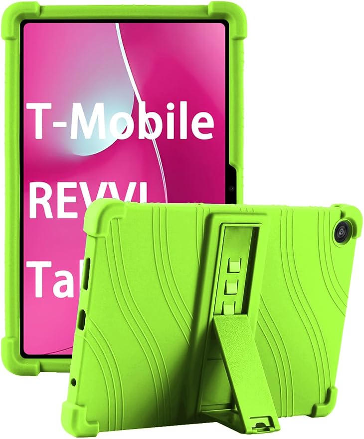 Case for T-Mobile REVVL Tab 2 10.1 Inch Tablet 2025 - Kid-Friendly Soft Silicone Cover with Adjustable Stand Compatible with T-Mobile REVVL Tab 2 5G 10.1 (Black)