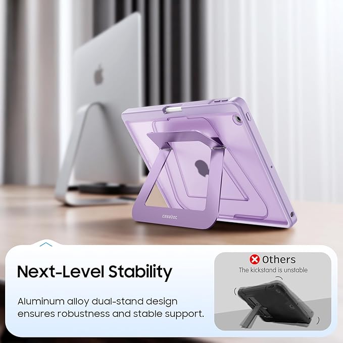 Fintie Shockproof Case for iPad 9th / 8th / 7th Generation 10.2 Inch | Slim Frosted Hard Back Cover Multi-Angle Viewing Built-in Kickstand &amp Pencil Holder Anti-Scratch Black