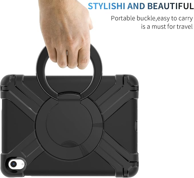 AKABEILA Compatible with Amazon Fire HD 8 2020/2022 Tablet Case，Rugged Kids Case with Stand Lightweight Shockproof Kids Friendly Tablet Cover Black