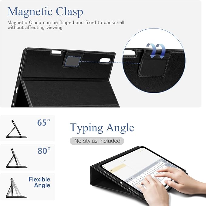 Antbox Case for iPad Air 11-inch M4/M3/M2 (2026/2025/2024) iPad Air 5th/4th Generation 10.9'' Vegan Leather with Pencil Holder Typing Angle Auto Sleep/Wake Muti-Stand