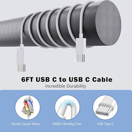 iPhone 17 16 15 Charger Fast Charging 2Pack 10FT Extra Long USBC to C Cable Cord with 20W Apple iPad USB C Fast Charger USB C Wall Charger Block for iPhone 17/16 Pro Max/17 Air/16 Pro/15/15 PlusiPad